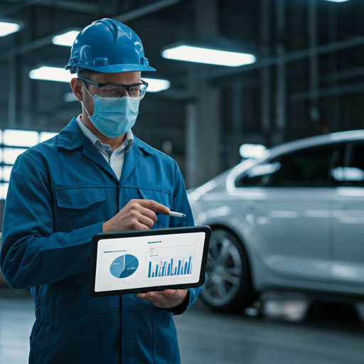 Inspector recording a pre-delivery quality check on a tablet